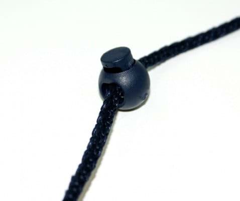 cord stopper mit 3mm hole, ball shape, dark blue, 1 hole - 10 pieces