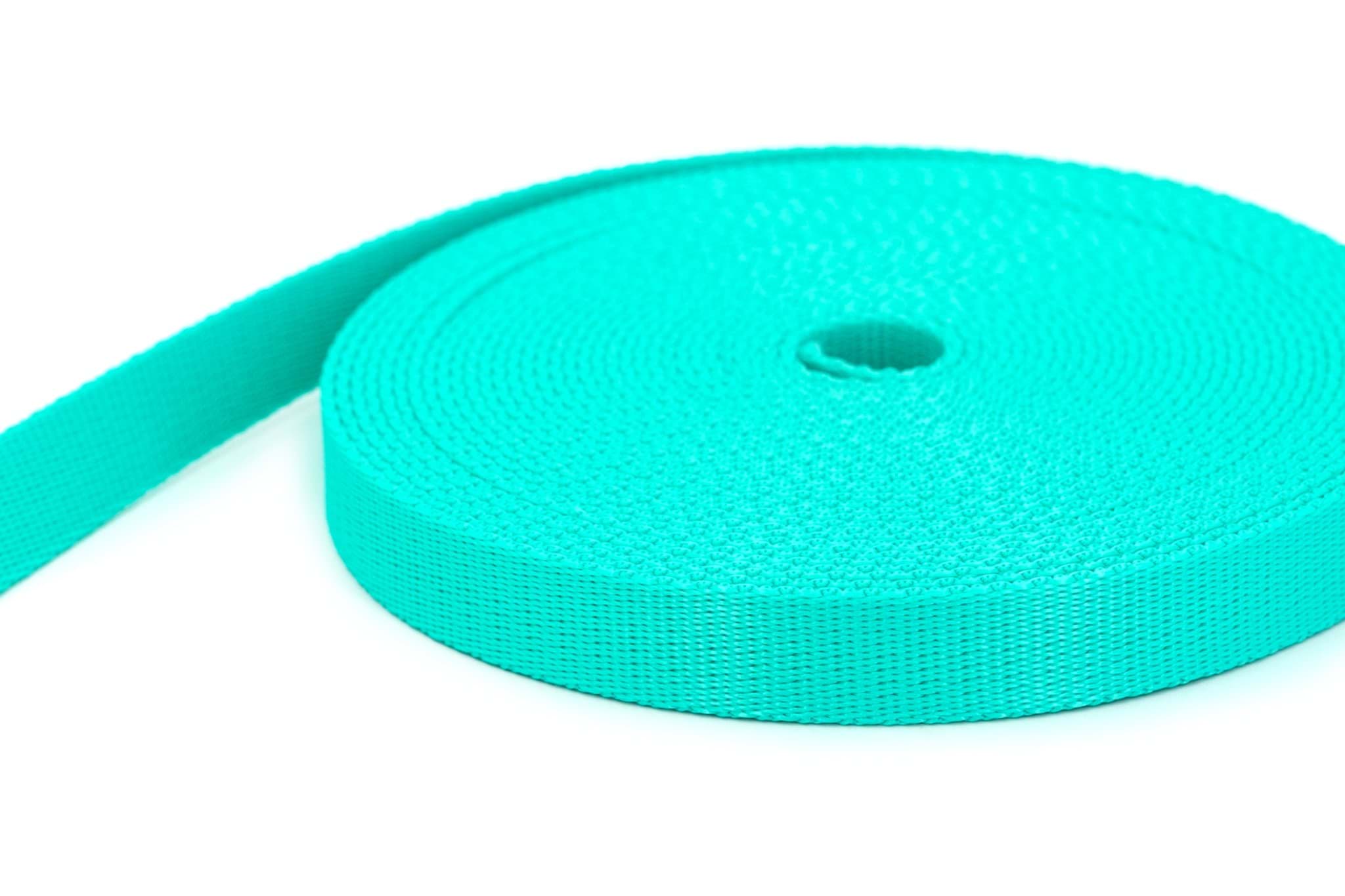 10m PP webbing- 20mm wide - 2mm thick - mint (UV)