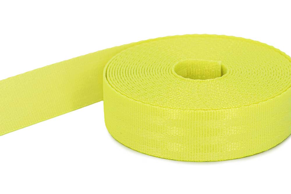 1m safety belt / children belt - neon yellow - made of polyamide - 25mm wide - maximum load: 1t