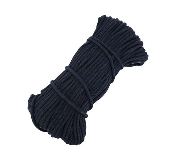 50m cotton cord - 6mm thick with core - colour: dark blue