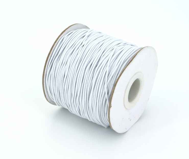 100m elastic cord - 1mm thick - white