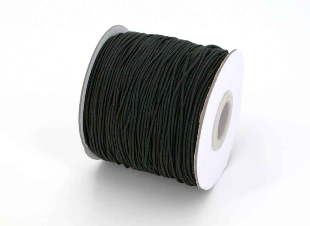 100m elastic cord - 1mm thick - black