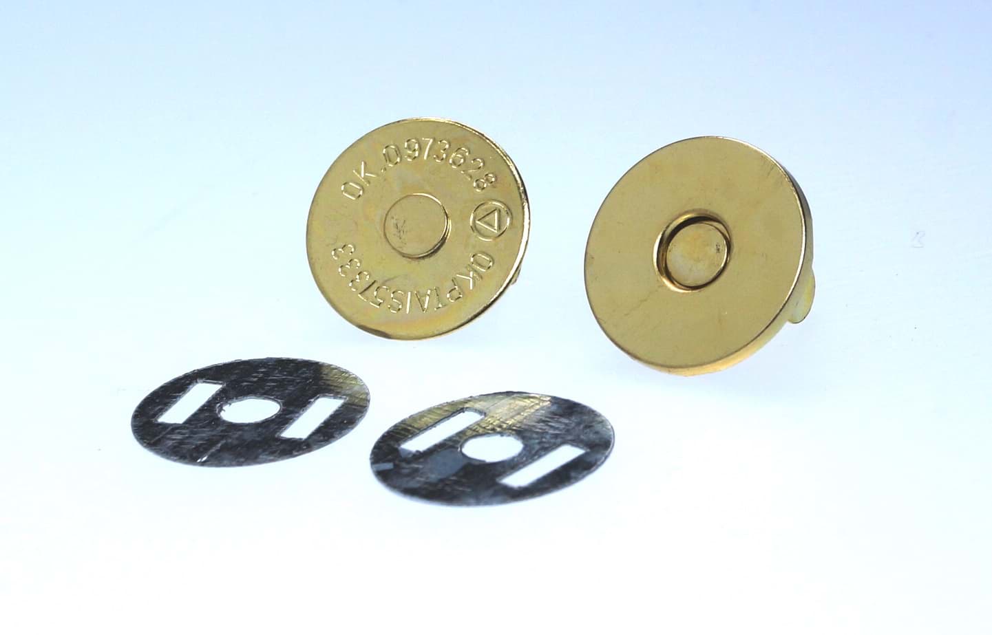 magnetic lock / magnetic button - 14mm round - gold - 10 pieces