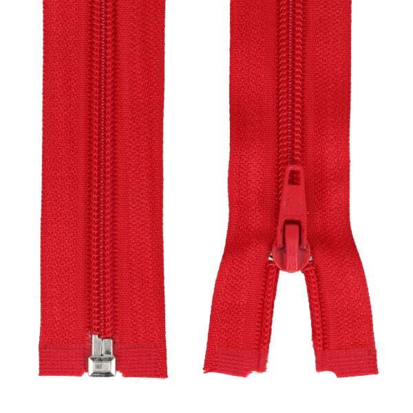 zipper separable - 30cm long - colour: red - 10 pieces