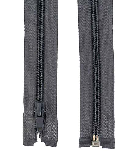zipper separable - 25cm long - colour: dark grey - 10 pieces