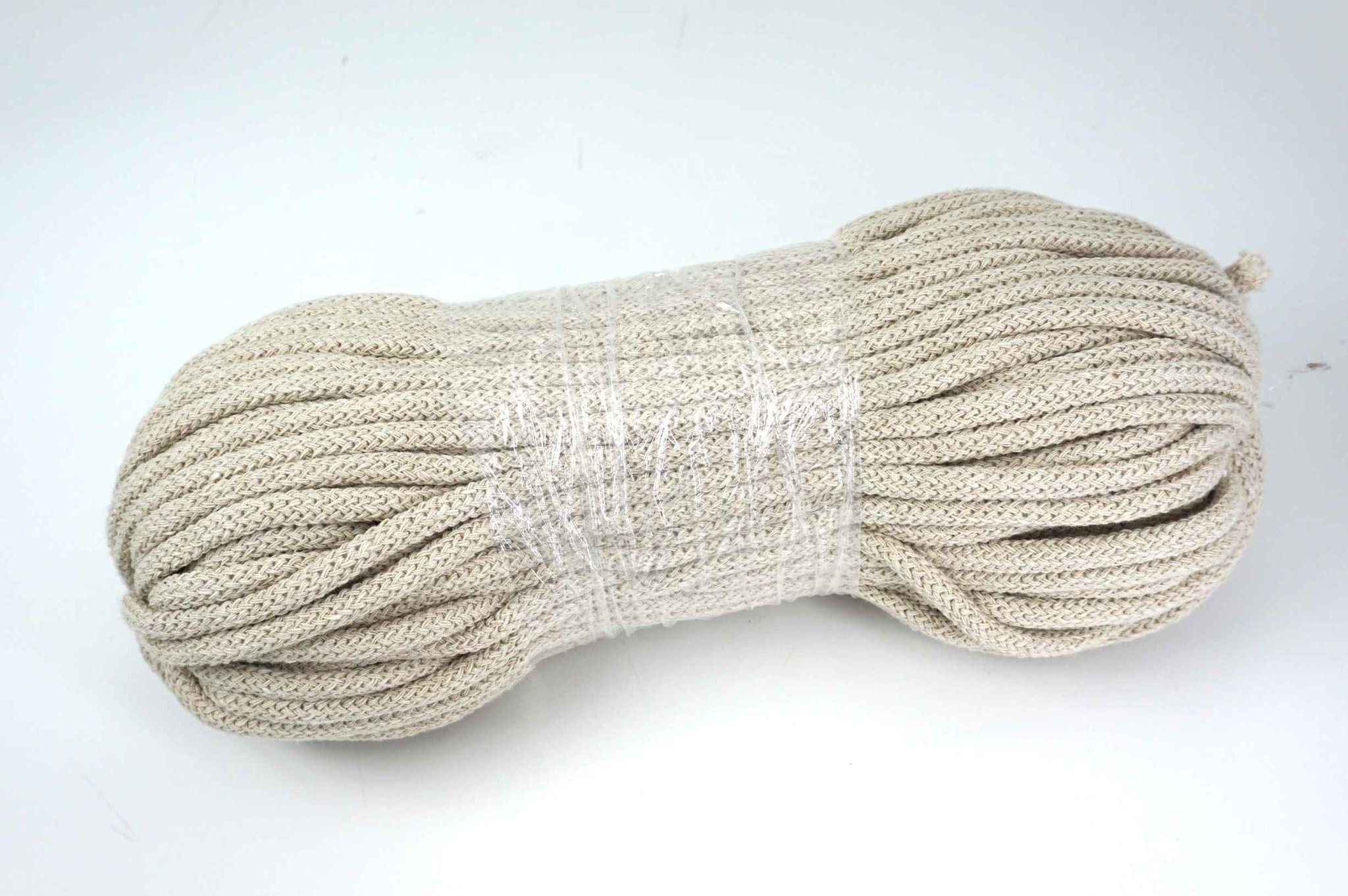 50m cotton cord / BW cord - 5mm thick with core - colour: beige