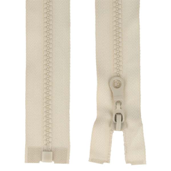 zipper for jackets separable - 60cm long - colour: natural - 1 piece