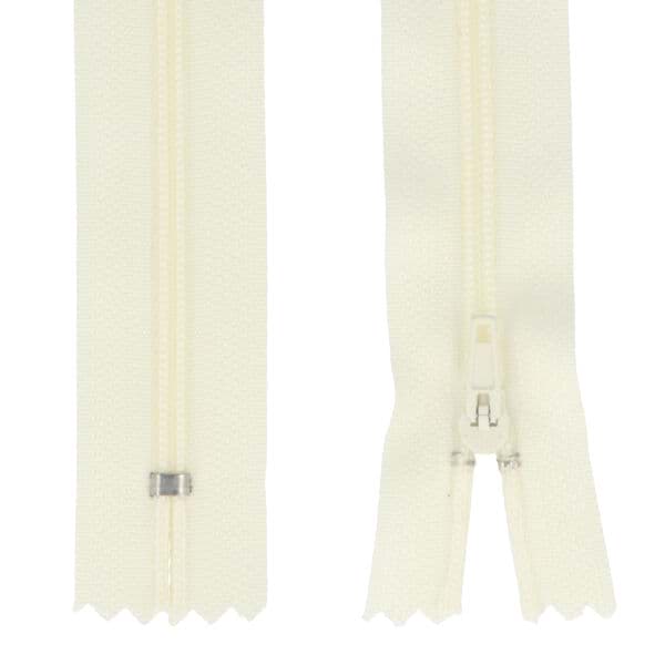 zipper - 14cm long - colour: cream - 25 pieces