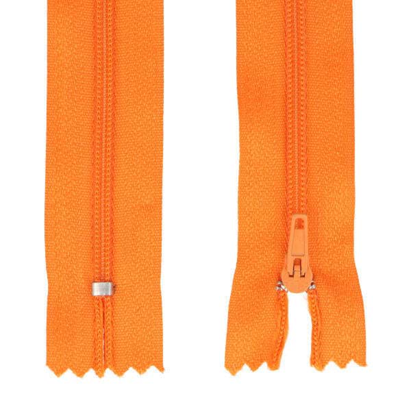Reißverschluss  - 14cm lang - Farbe: orange - 25 Stück