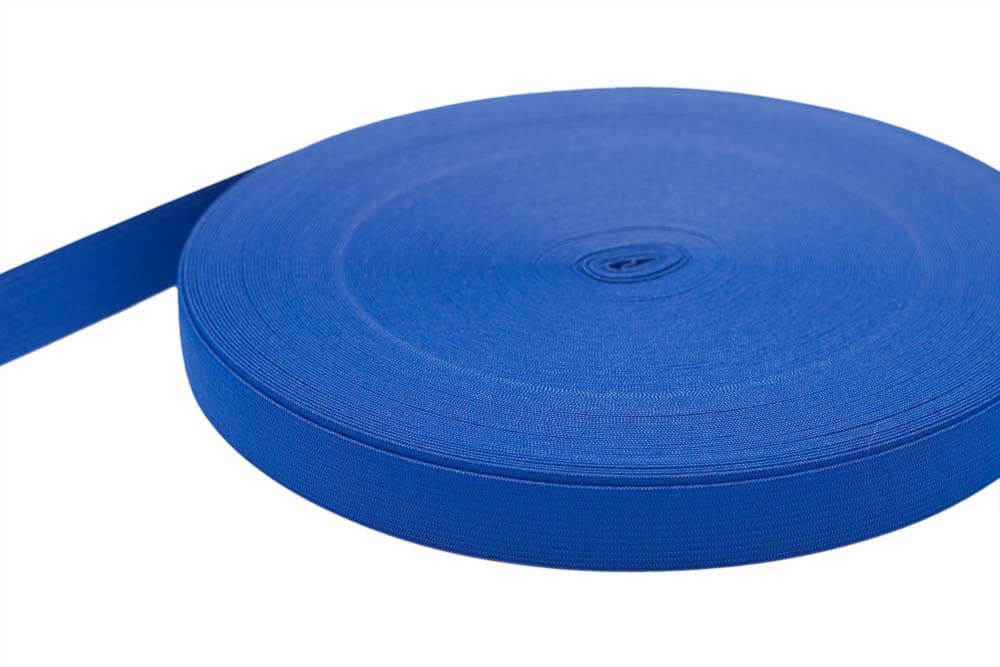 20mm breites Gummiband aus Polyester - 25m Rolle - blau *Sonderposten*