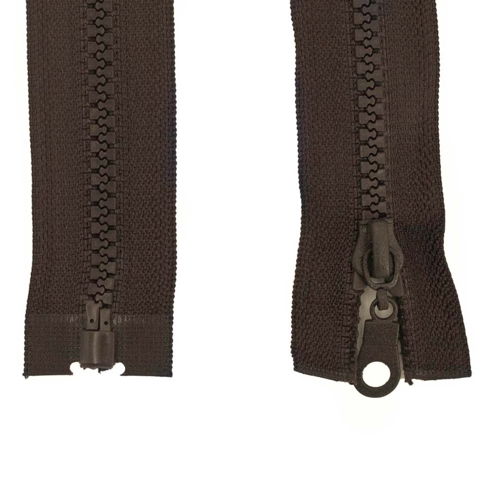 zipper for jackets separable - 70cm long - dark brown - 1 piece