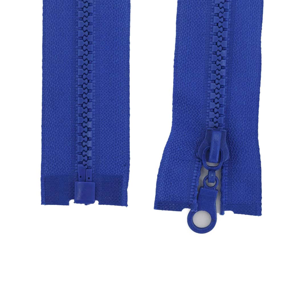 zipper for jackets separable - 70cm long - blue - 1 piece