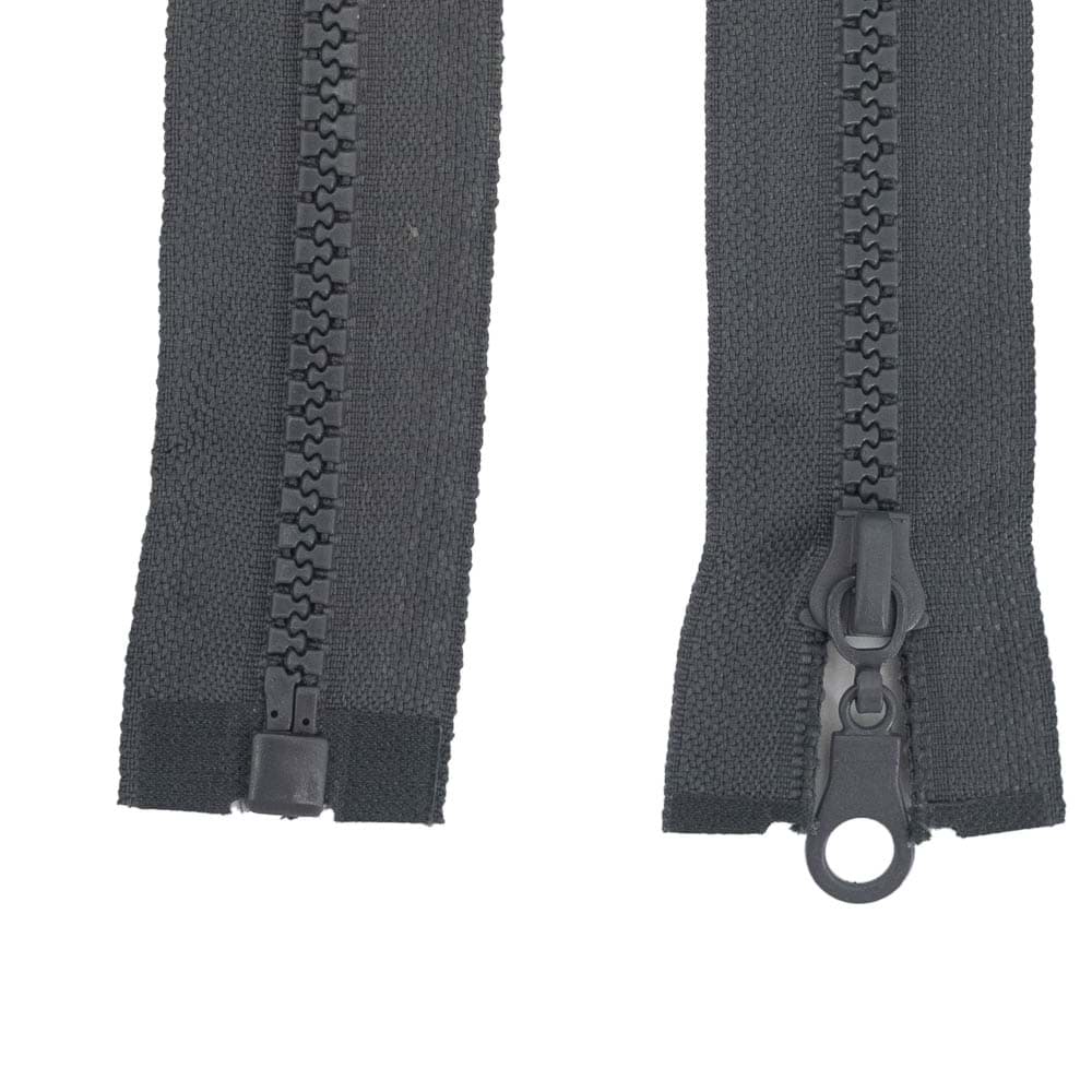 zipper for jackets separable - 60cm long - dark grey - 1 piece