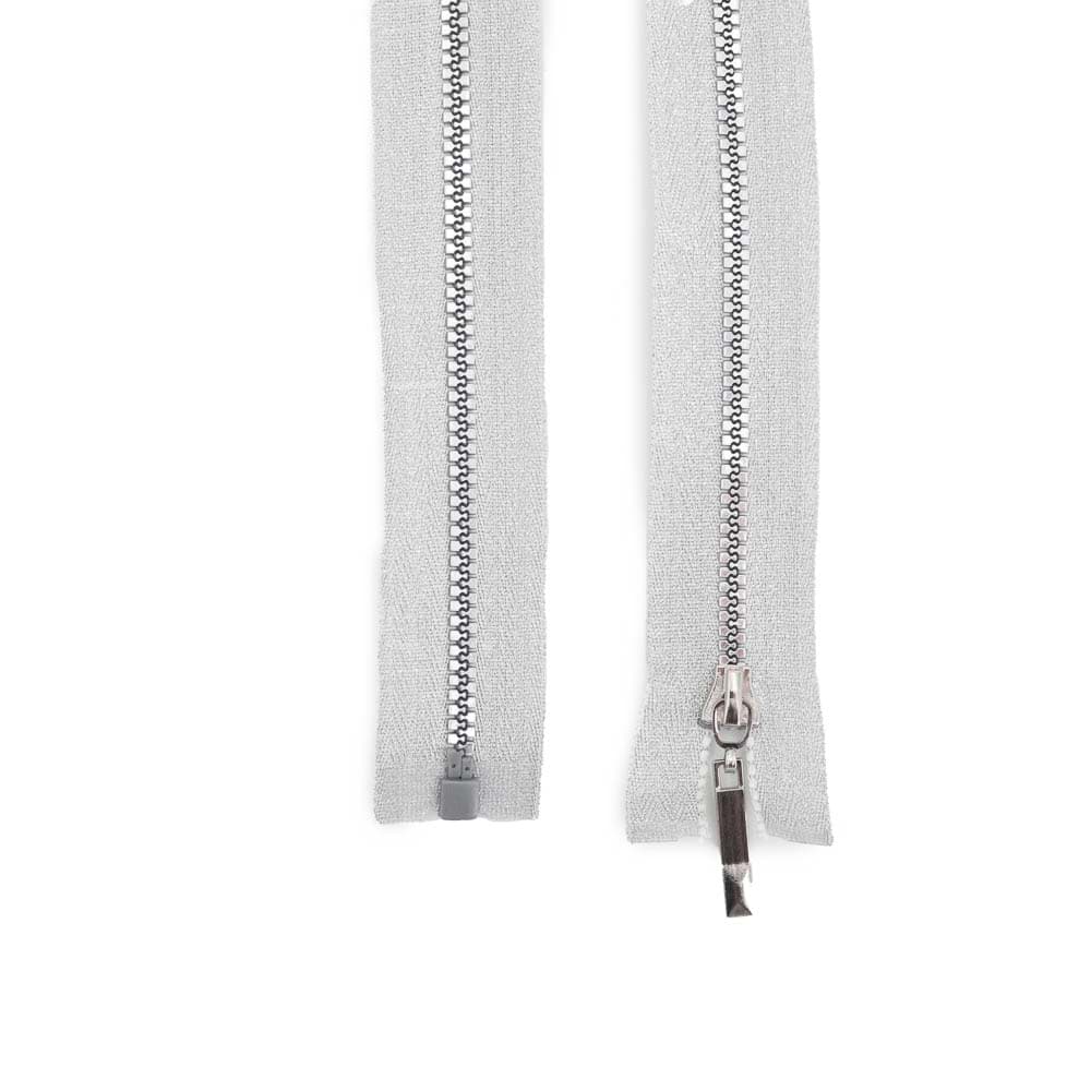 zipper separable - 60cm long - colour: silver - 10 pieces