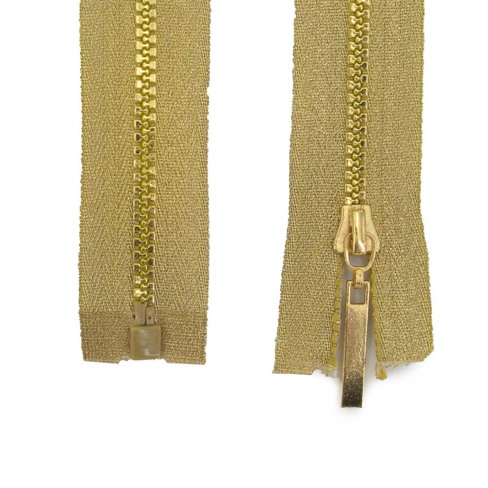 zipper separable - 60cm long - colour: gold - 10 pieces