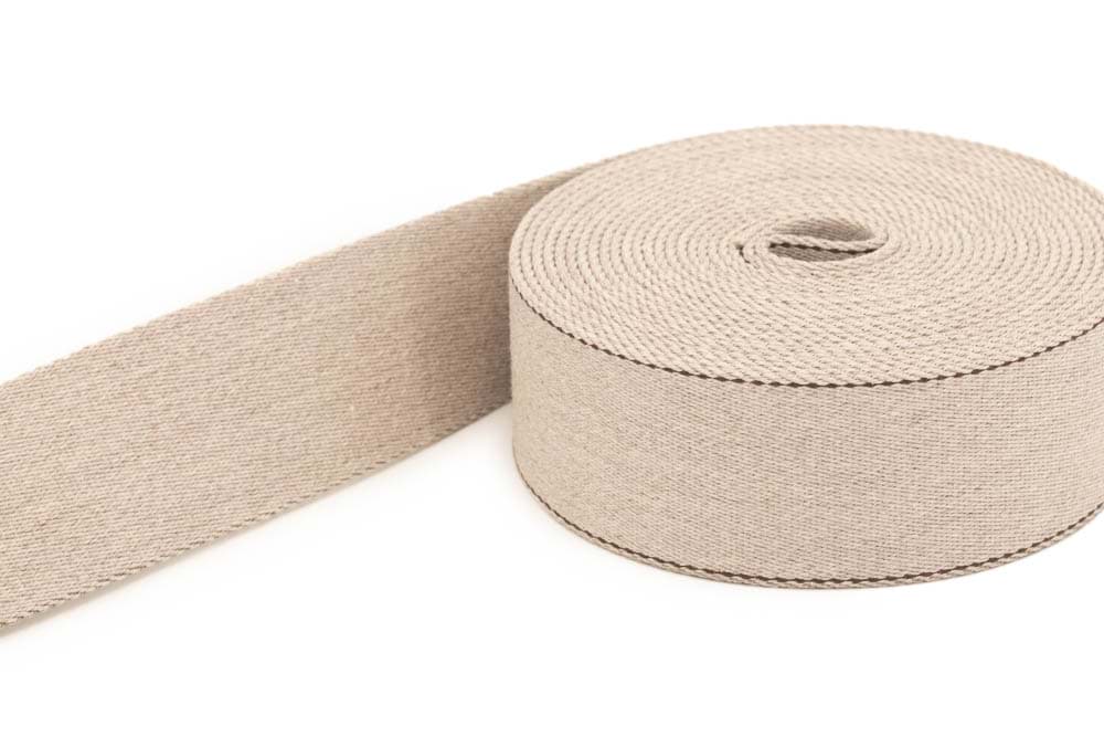 5m belt strap / bags webbing - made of recycled yarn - 39mm - nature mottled