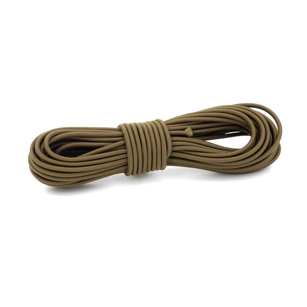 10m elastic cord / shock cord - 3,6mm thick - coyote brown