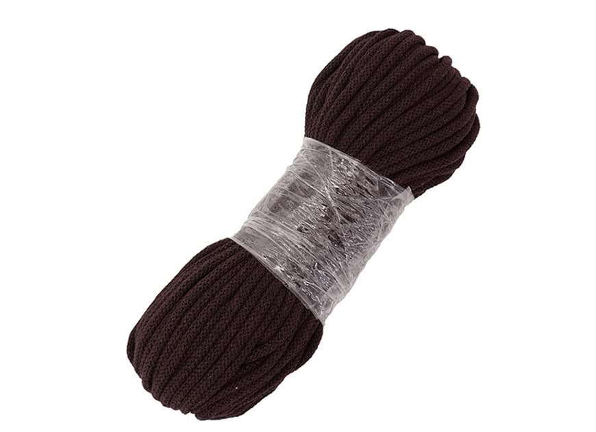 50m Baumwollschnur / BW-Kordel - 5mm dick mit Kern - Farbe: Dunkelbraun