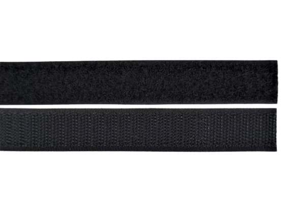 25m selbstklebendes Klettband (25m Haken- & 25m Flausch) - ATA Kleber - schwarz - 20mm breit