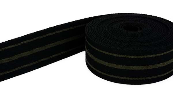 50m belt strap / bags webbing - colour: dark blue/red striped - 40mm wide