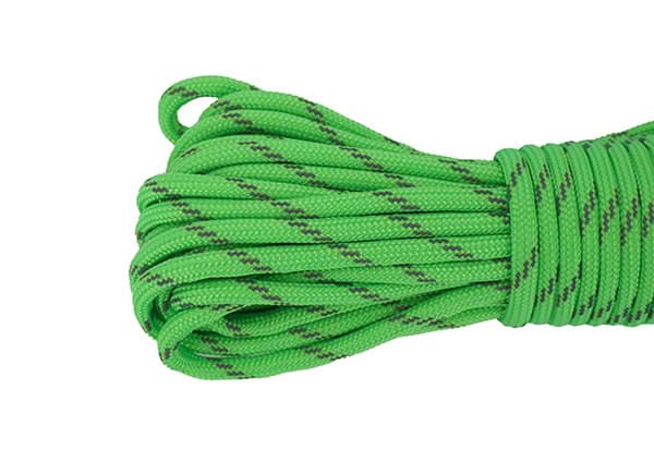 Paracord 550 Typ III - neon green with reflector - 10 meter