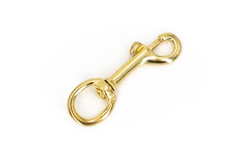 Bolzenkarabiner aus Messing - 13mm Rundwirbel - 7,7cm lang - 10 Stück