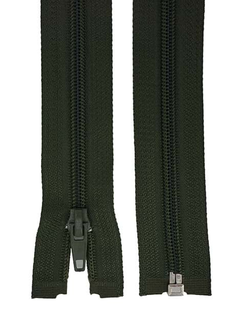 Reißverschluss teilbar - 80cm lang - Farbe: khaki - 10 Stueck