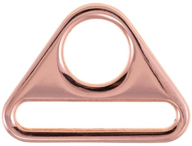 triangle made of zinc die-casting - rosegold - hole for webbing 32mm - 1 piece