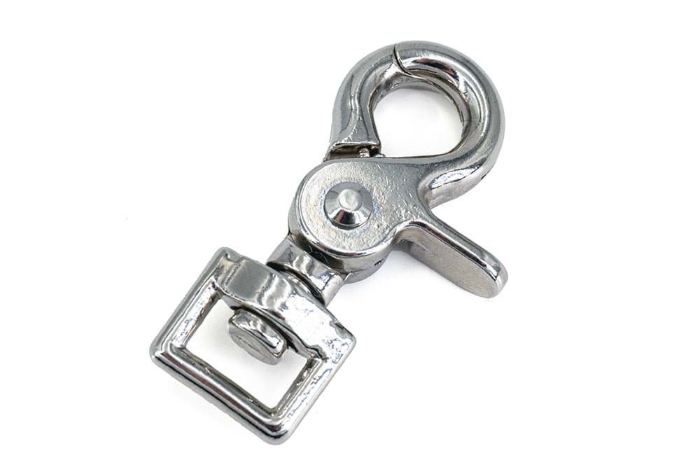 Scherenkarabiner - 13mm Durchlass - gerader Wirbel - 5,7cm lang - 1 Stück