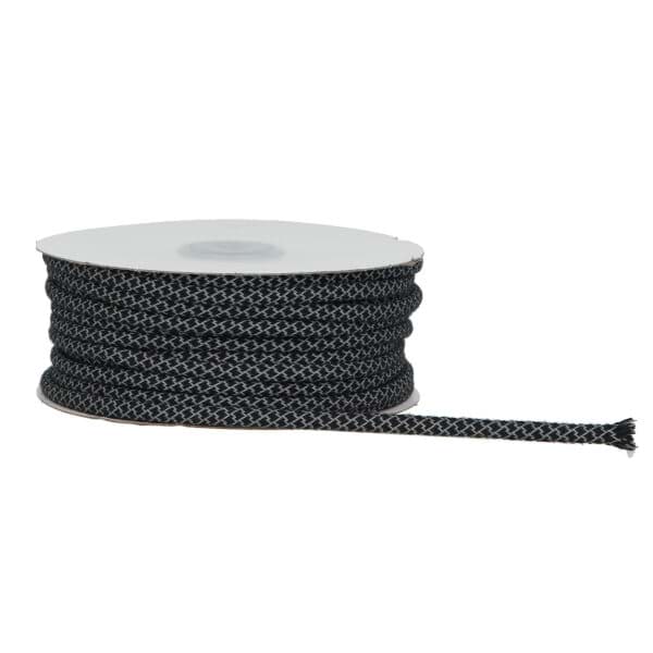 5mm dicke Polyesterschnur - reflektierend - schwarz - 25m Rolle