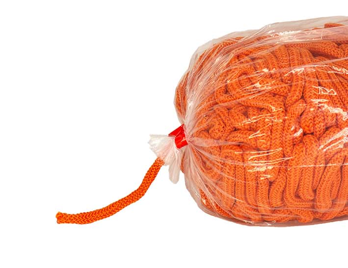 5mm dicke Polyesterschnur - ohne Kern - orange - 100m Beutel