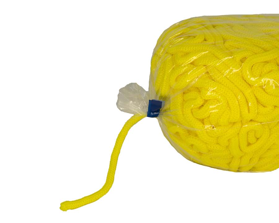5mm dicke Polyesterschnur - ohne Kern - gelb - 100m Beutel