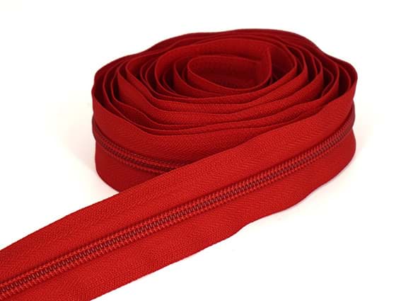 5mm Endlosreißverschluss von YKK - Farbe: rot 519 - 3m Länge