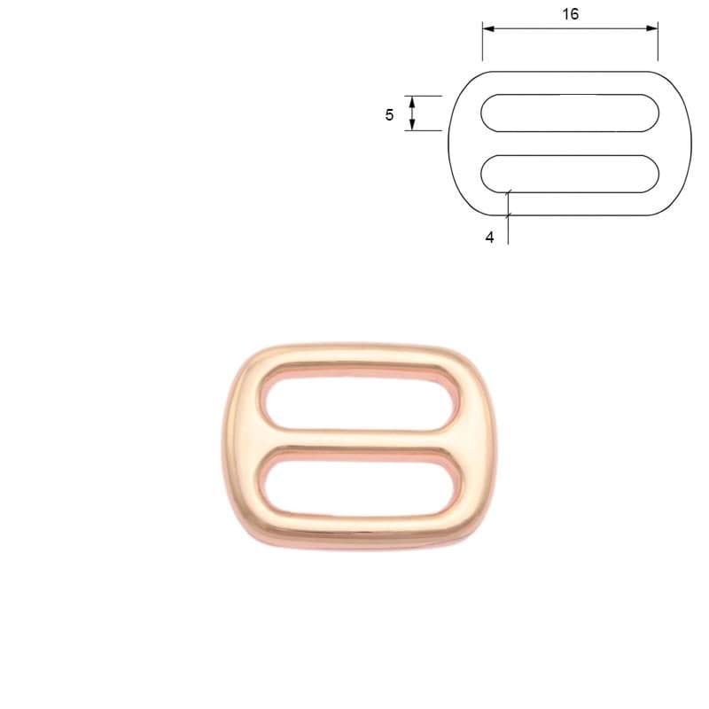 Regulator aus Zinkdruckguss - Rosegold - 16mm x 5mm Durchlass - 10 Stück