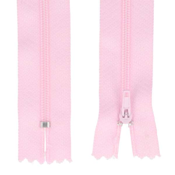 25 Reißverschlüsse 3mm - 22cm lang - Farbe: rosa