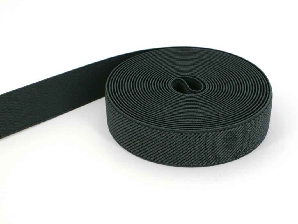 5m elastic webbing - colour: dark grey - 25mm wide