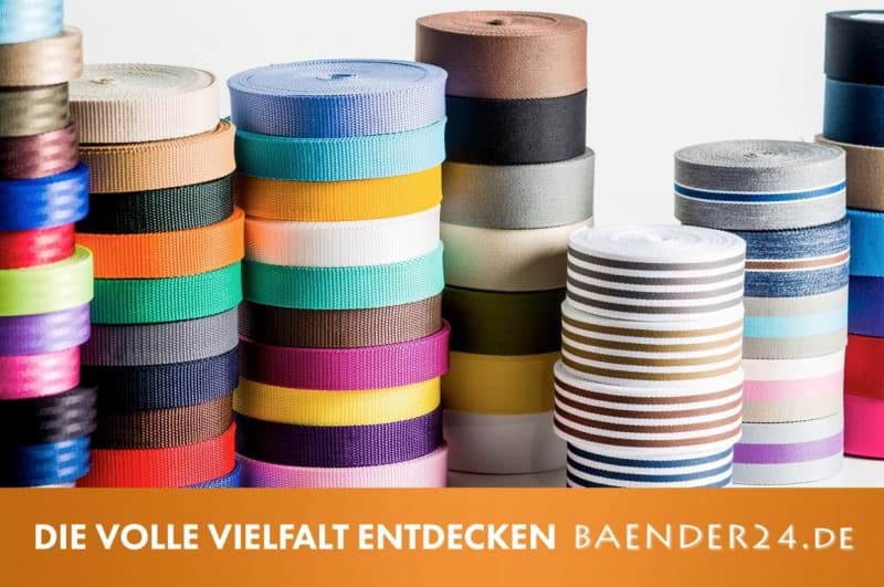 10m binding made of polyester, 16mm wide, color: bordeaux red